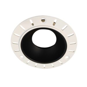 Eryx black borderless recessed downlight with matt black reflector