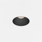 Black borderless recessed downlight flush with a white false ceiling