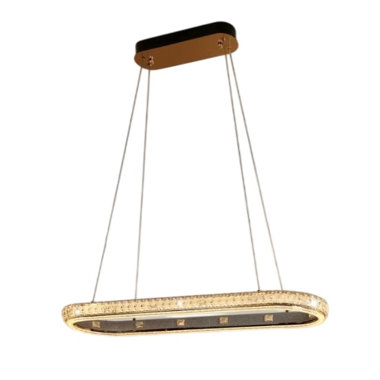 Rectangular Crystal Pendant Light Product View rectangular crystal pendant light with gold frame and adjustable cords