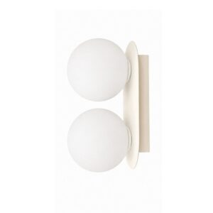 Pearl Frosted Glass Wall Light White Frame Studio View