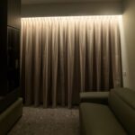 Curtain pelmet light using Arclux-Axis slim profile