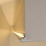 Arclux-Velo 45° aluminium profile installed in false ceiling cove lighting