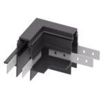 Black recessed magnetic track L-joint connector
