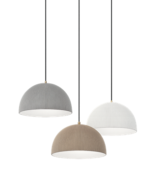 Ingid LED Pendant Light Grey White & Latte