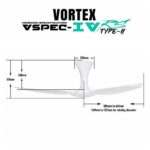 PO Vortex Vspec IV RS white ceiling fan dimensions for 46 and 52 inch sizes