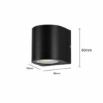 Stark black GU10 single wall light dimensions 66 x 76 x 80mm