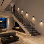 Stark GU10 single wall lights along modern landed house staircase