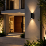 Stark GU10 up and down wall light on modern Singapore landed house exterior