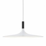 Aplomb minimalist white pendant light with wide disc shade