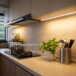 Arclux-Natt slim aluminium profile surface mounted under kitchen cabinet for LED strip lighting