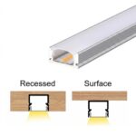 Arclux-Natt slim LED strip aluminium profile surface and recessed installation