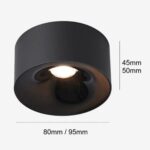 Black surface mount downlight 80mm diameter and 45mm height