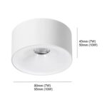 Glorior white halo surface mount downlight dimensions in 7W and 10W