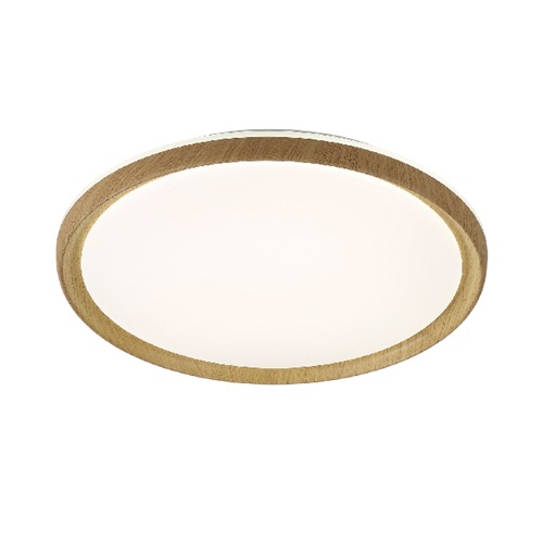 Jupiter slim wood flush ceiling light in oak wood finish