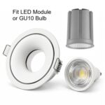 Halo V2 recessed downlight fitting compatible with GU10 bulb or LED module