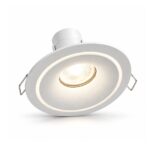 Fixed halo recessed downlight with soft ring glow around the centre light