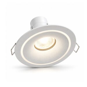 Fixed halo recessed downlight with soft ring glow around the centre light