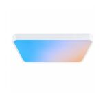 Surface mount White square LED skylight with blue, purple and warm orange lighting